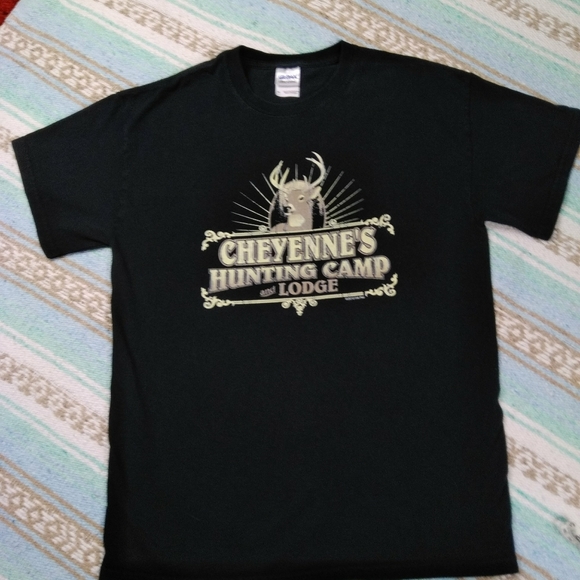 CHEYENNES HUNTING CAMP GRAPHIC TEE SHIRT BLACK MED - Picture 15 of 15